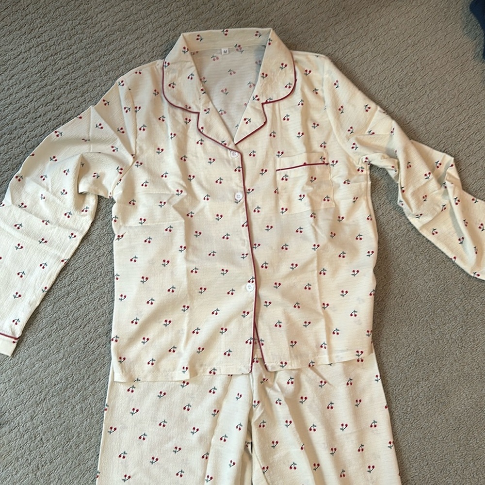Cherry Pajamas Size Medium never worn